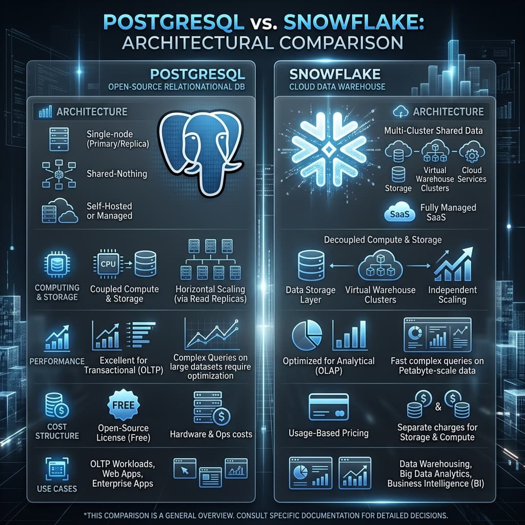 PostgreSQL vs Snowflake: When to Scale Your BI Database