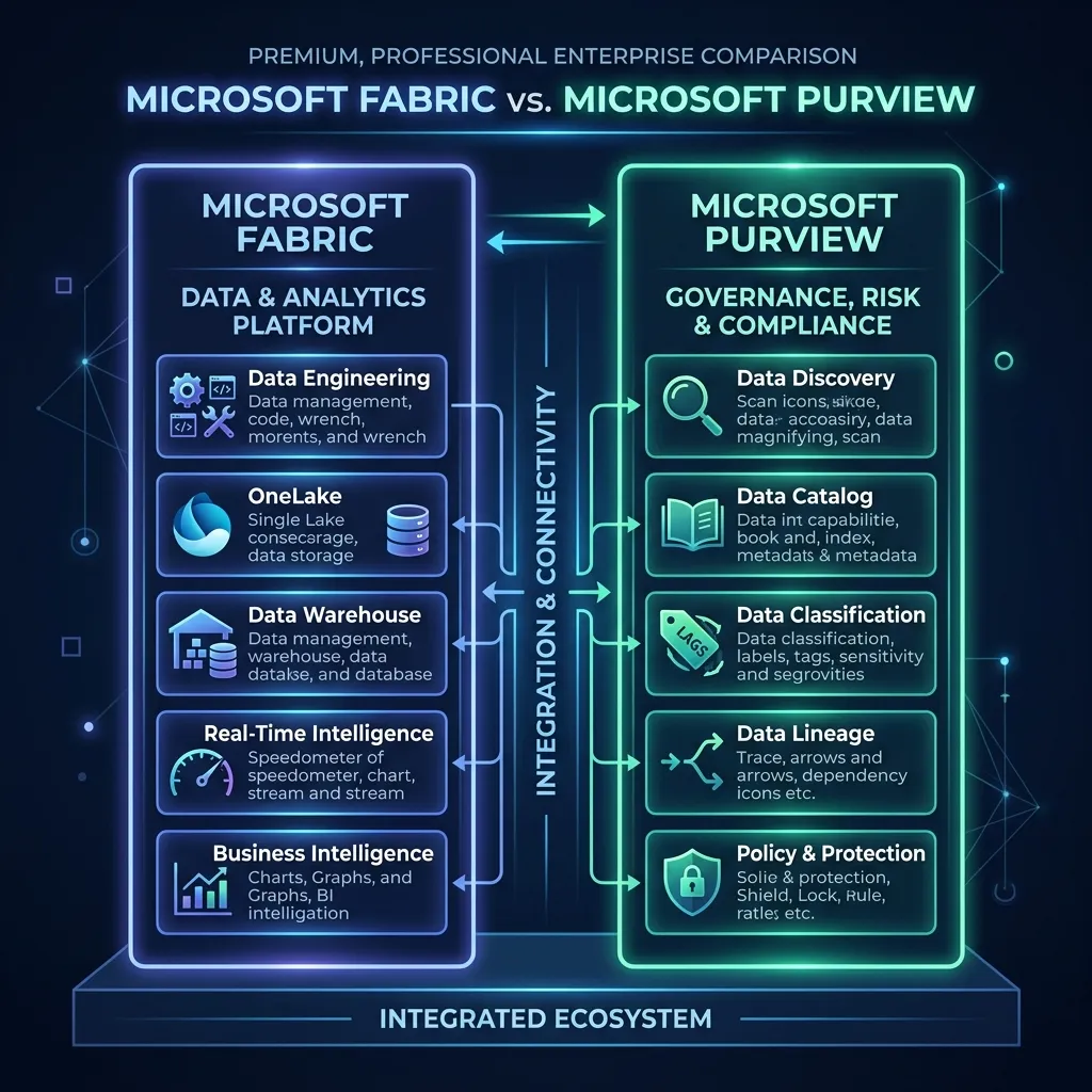 Microsoft Fabric and Purview integration architecture