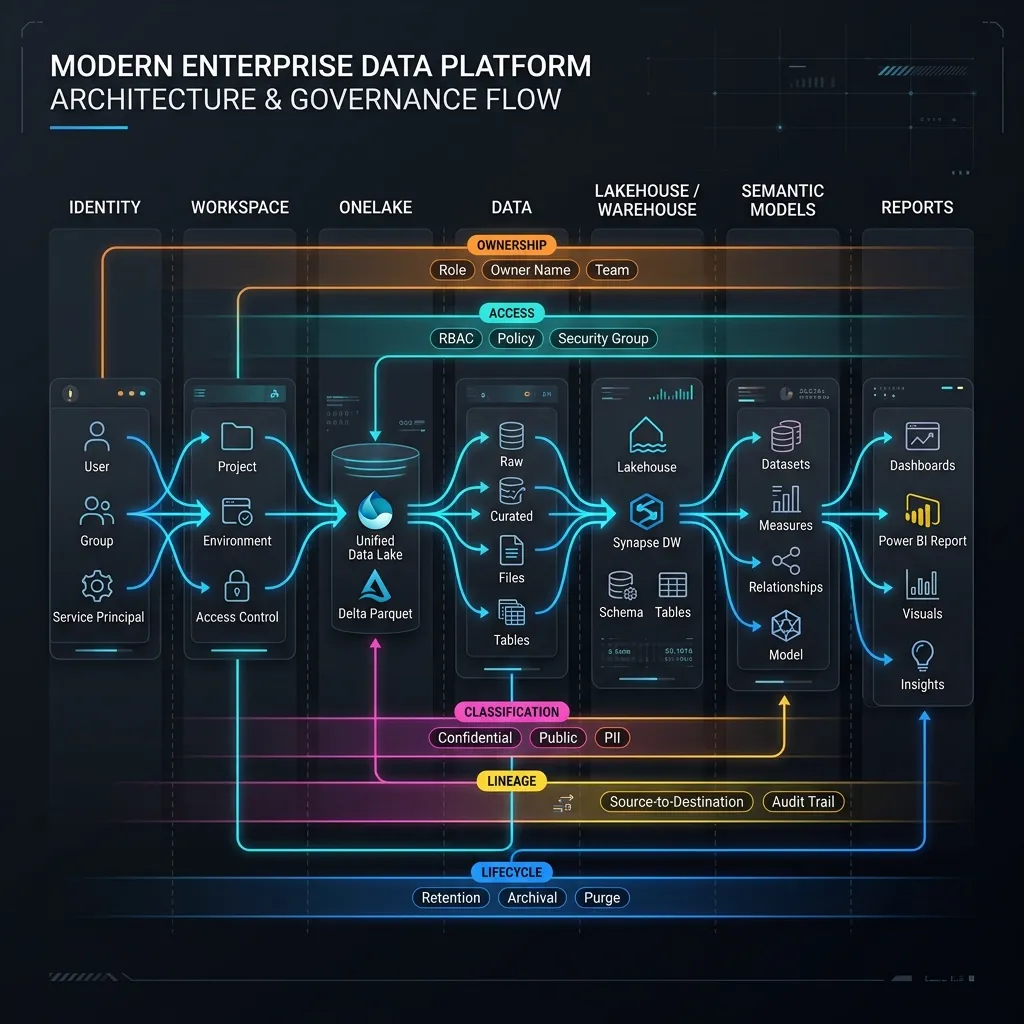 OneLake governance controls architecture